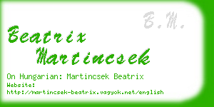 beatrix martincsek business card